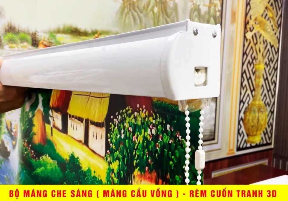 rèm cuốn tranh máng cầu vồng